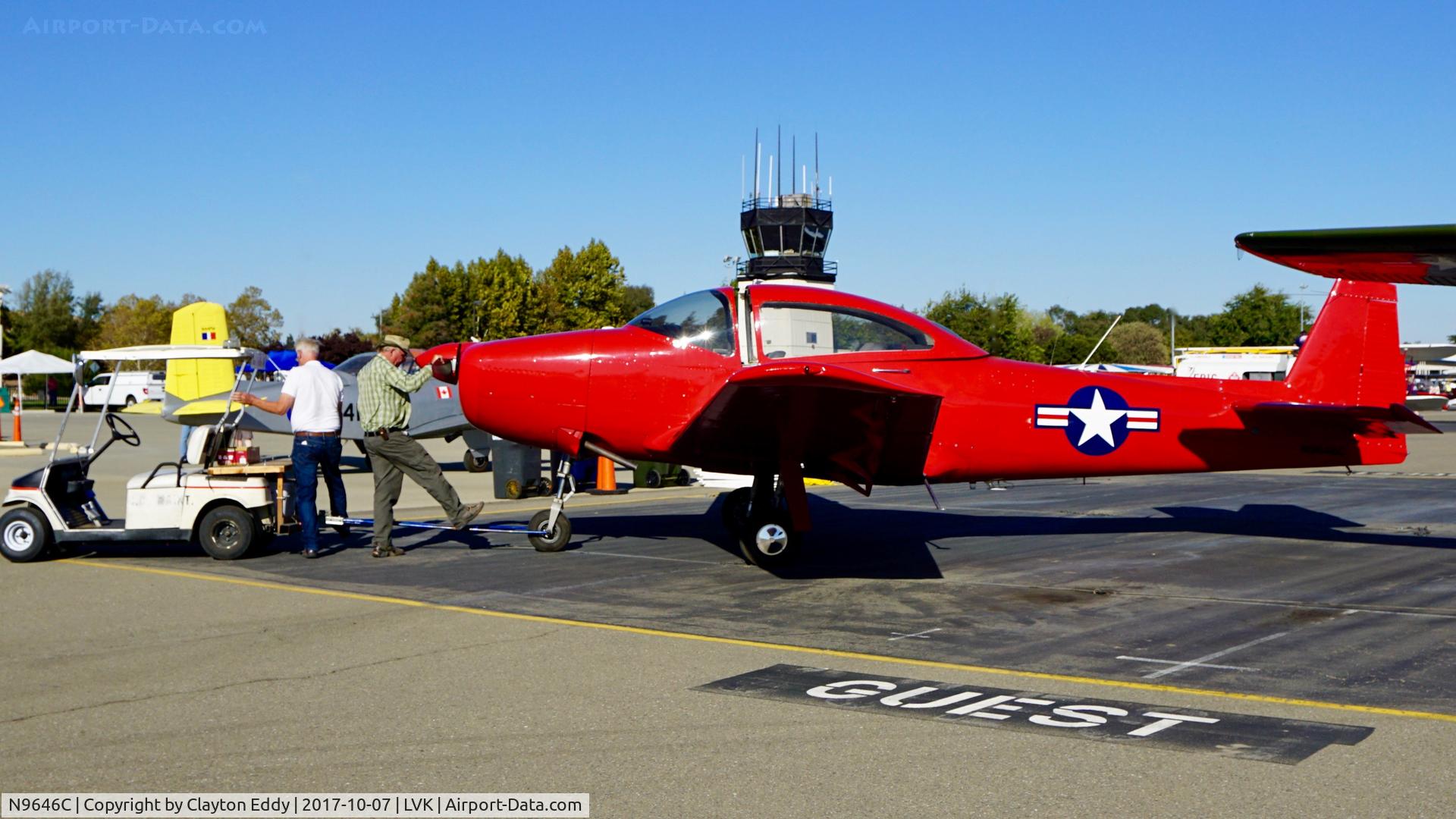 N9646C, 1953 North American Navion (NA-145) C/N NAV-4-1063, Livermore Airport California 2017.