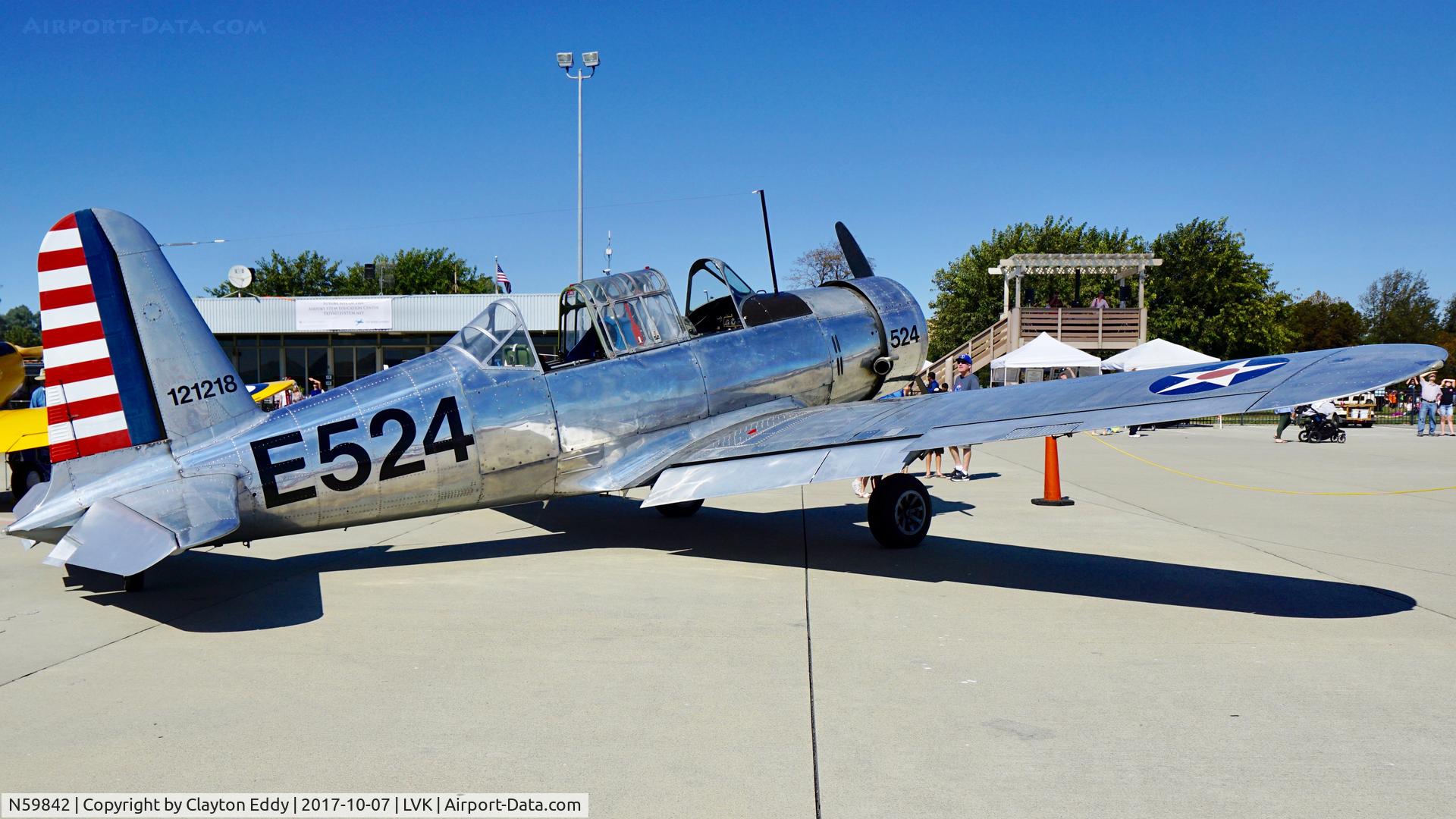 N59842, 1942 Consolidated Vultee BT-13A Valiant C/N 5057, Livermore Airshow California 2017.
