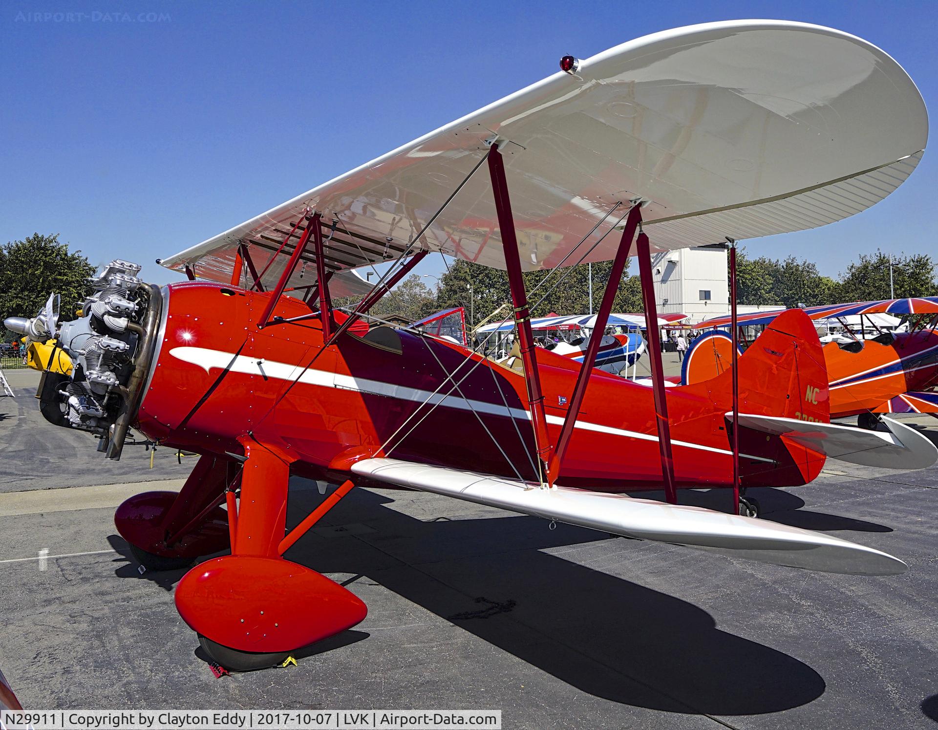 N29911, 1940 Waco UPF-7 C/N 5408, Livermore Airport California 2017.