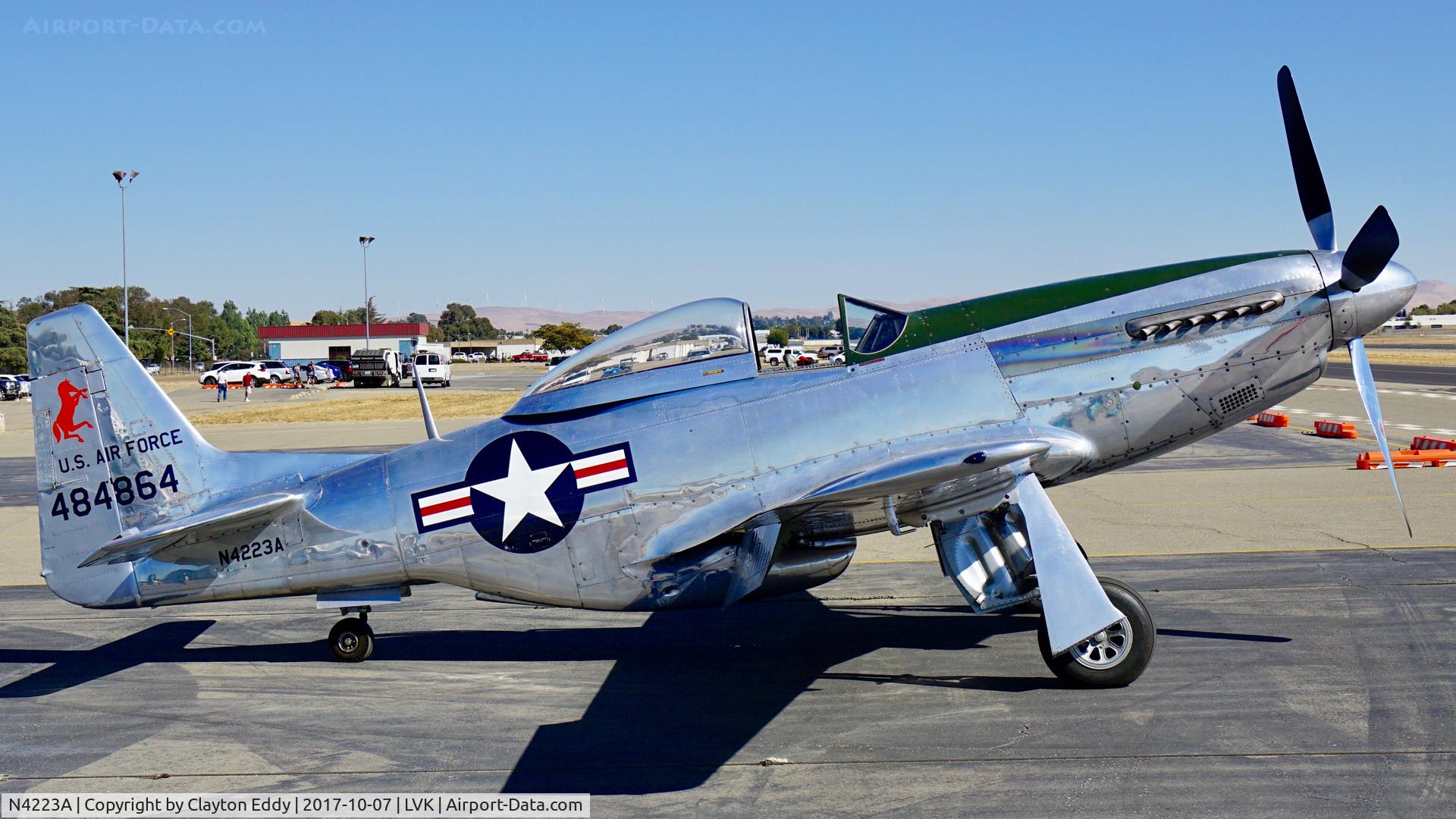 N4223A, North American P-51D Mustang C/N 44-84864, Livermore Airport California 2017.
