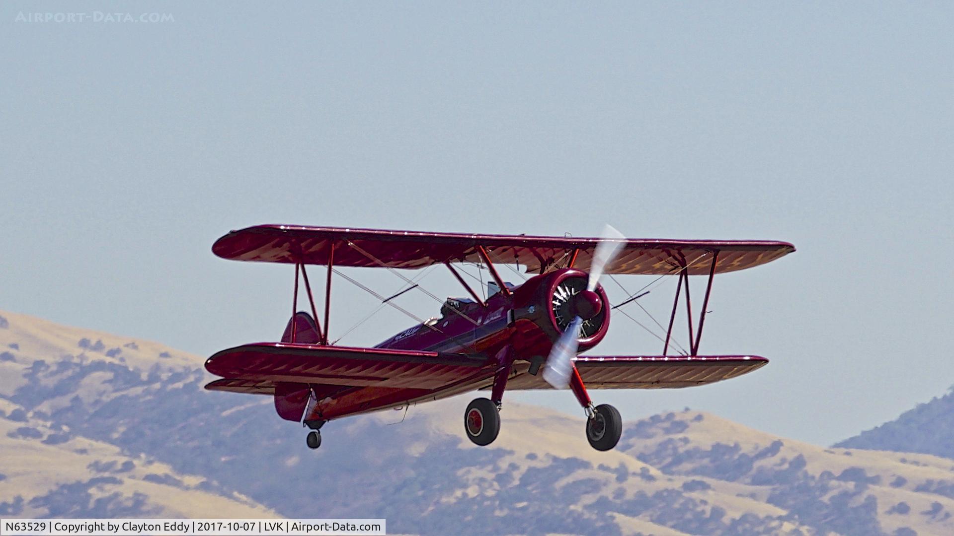 N63529, 1940 Boeing A75N1(PT17) C/N 75-338, Livermore Airport California 2017.