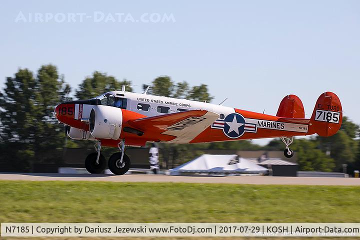 N7185, 1952 Beech Expeditor 3NM (D18S) C/N CA-104, Beech 3NM Twin Beech  C/N CA-104, N7185