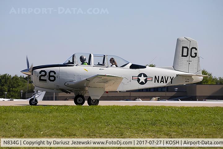 N834G, 1955 Beech (CCF) T-34A (A45) Mentor C/N CCF34-95, Beech A45 (T-34A) Mentor  C/N CCF34-95, N834G