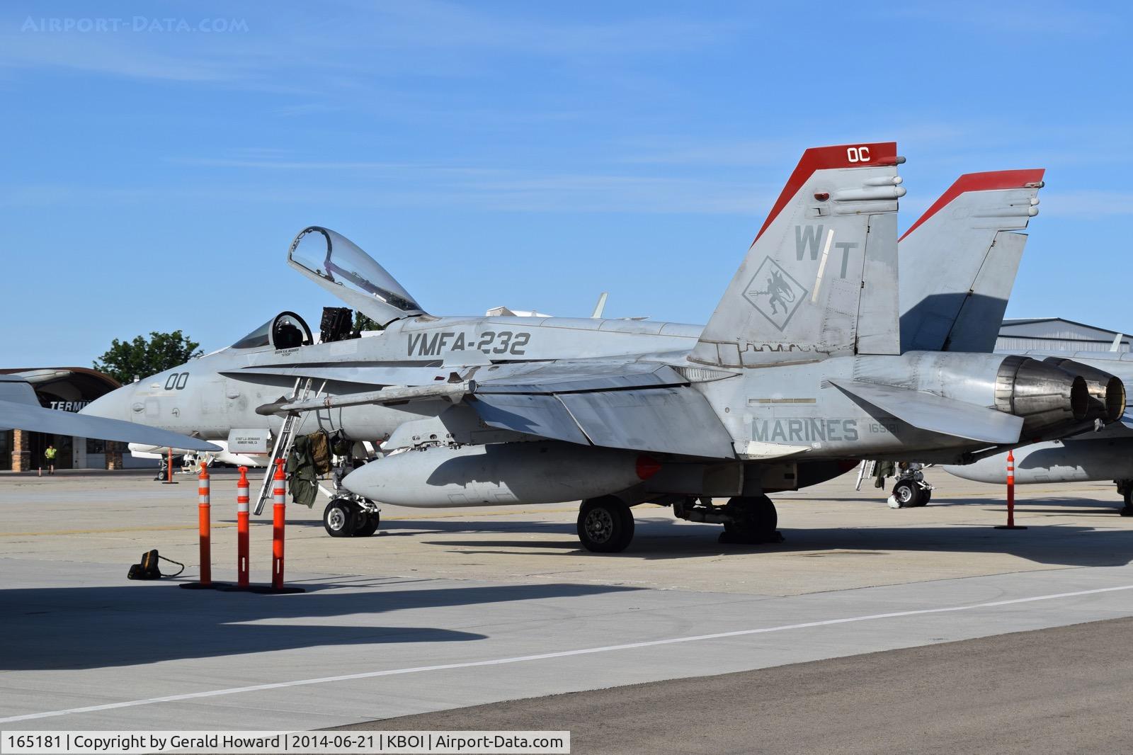 165181, McDonnell Douglas F/A-18C Hornet C/N 1304/C406, Parked on the south GA ramp.  VMFA-232 