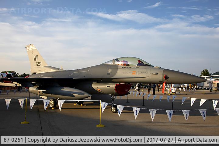 87-0261, 1987 General Dynamics F-16CM Fighting Falcon C/N 5C-522, F-16C Fighting Falcon 87-0261 WI from 176th FS 115th FW Madison ANG, WI