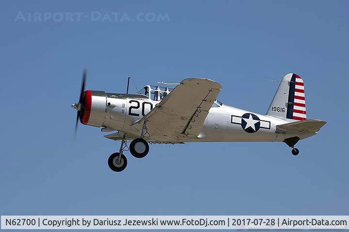 N62700, 1941 Convair BT-13A Valiant C/N 1850, Convair BT-13A Valiant  C/N 1850, N62700