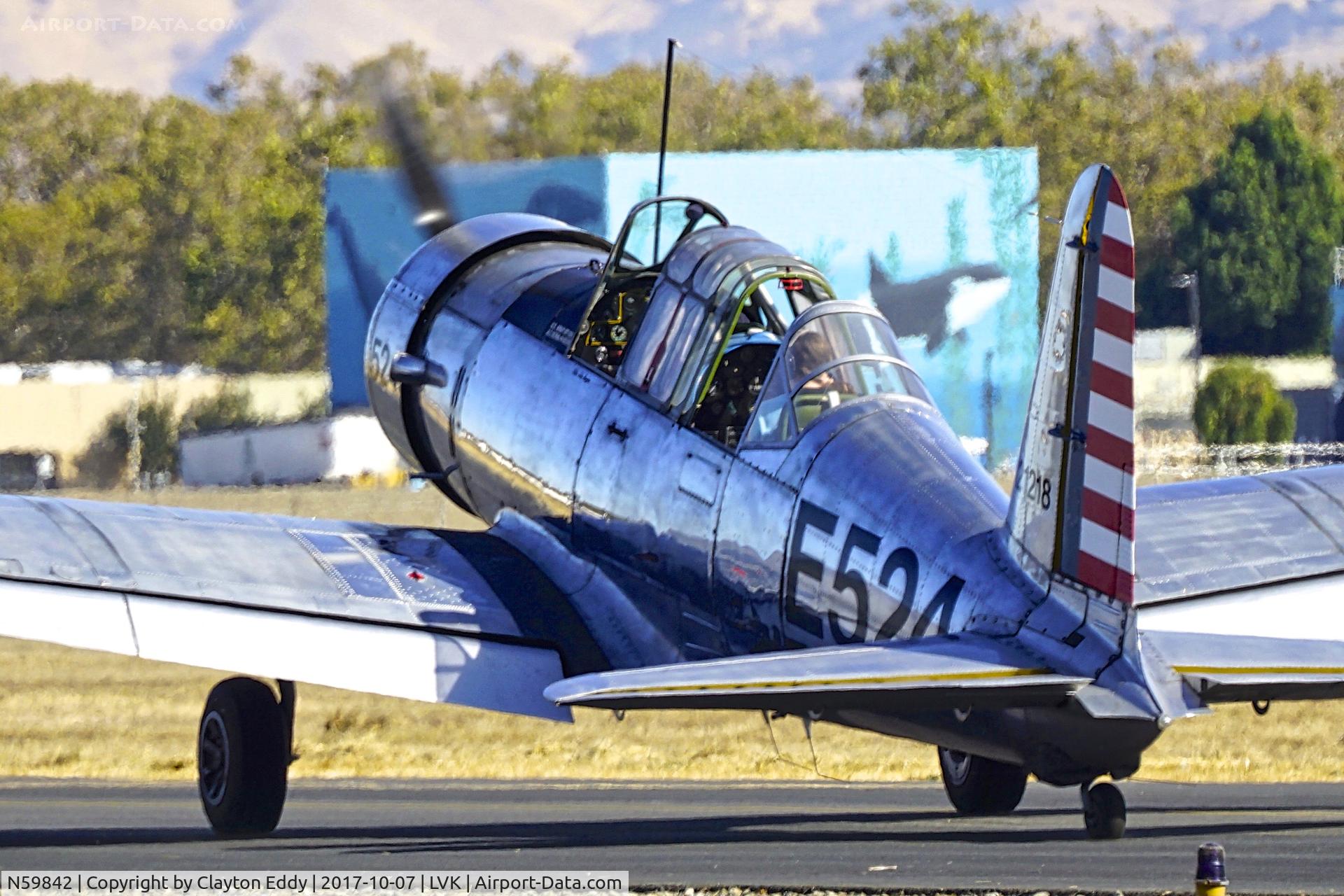 N59842, 1942 Consolidated Vultee BT-13A Valiant C/N 5057, Livermore Airport California 2017.