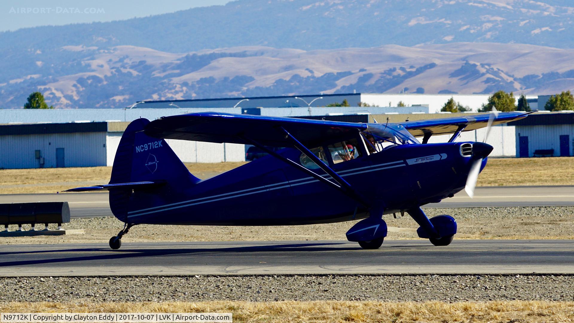N9712K, 1947 Stinson 108-1 Voyager C/N 108-2712, Livermore Airport California 2017.