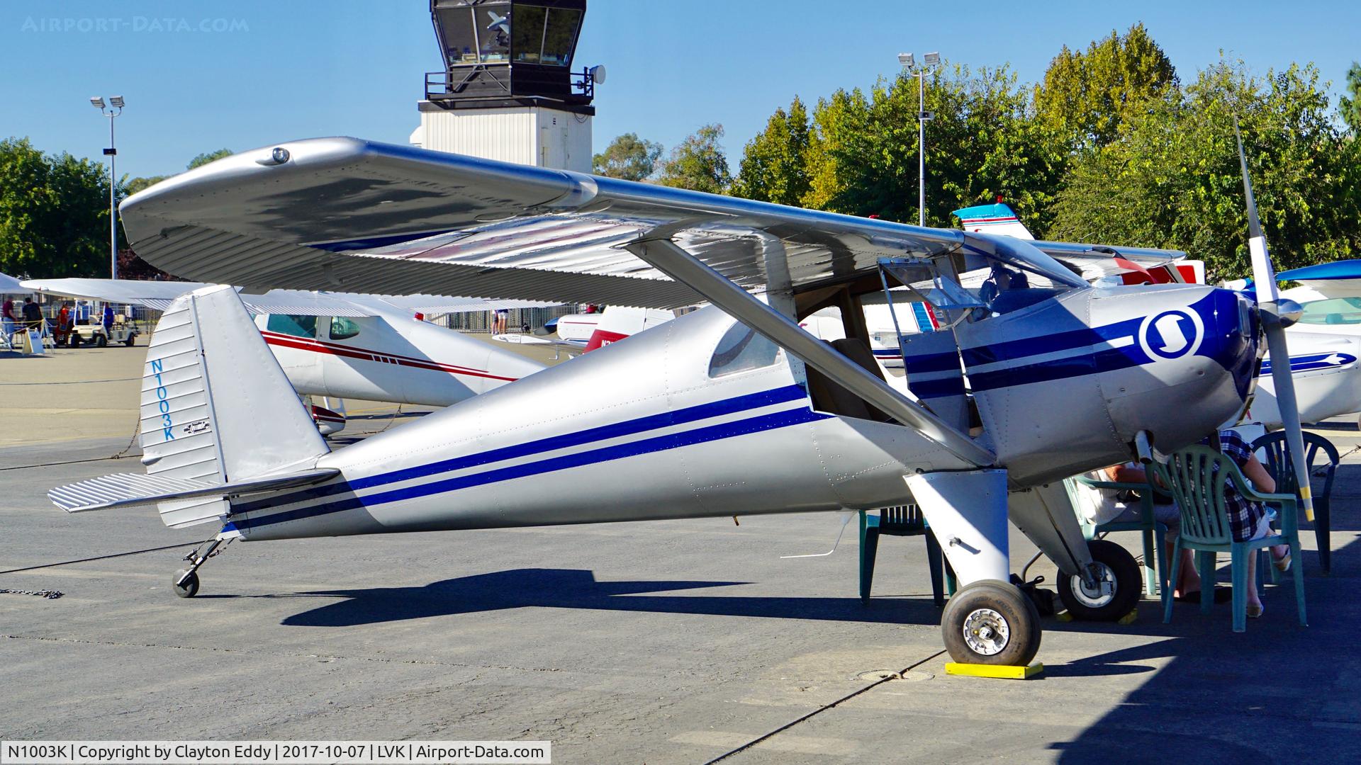 N1003K, 1946 Luscombe 8E Silvaire C/N 3730, Livermore Airport California 2017.