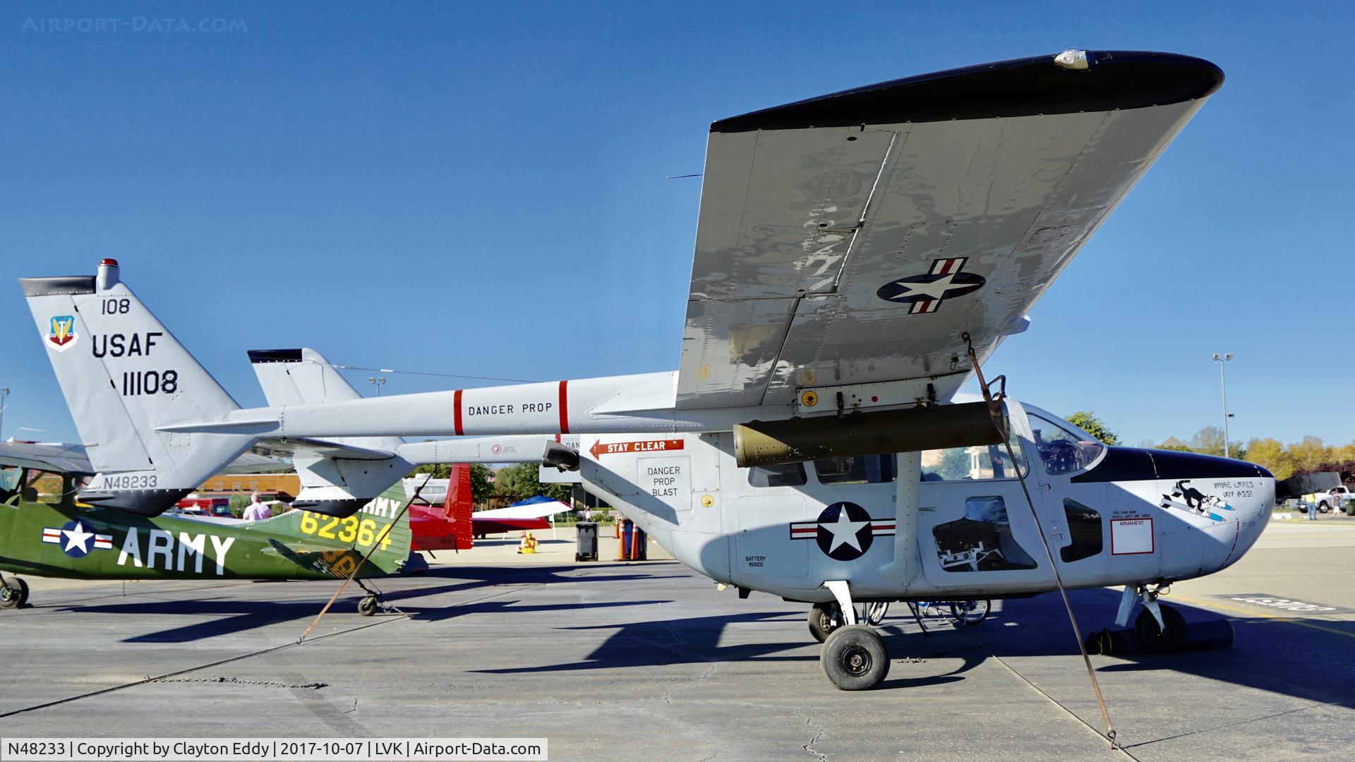 N48233, 1968 Cessna M337B (O-2A) Super Skymaster C/N 337M-0294, Livermore Airport California 2017.