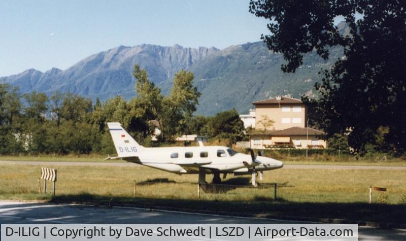 D-ILIG, 1982 Piper PA-31T-620 Cheyenne II C/N 31T-8120068, Photo shut in Ascona, Switzerland, in 1982. Airfield closed 1997.