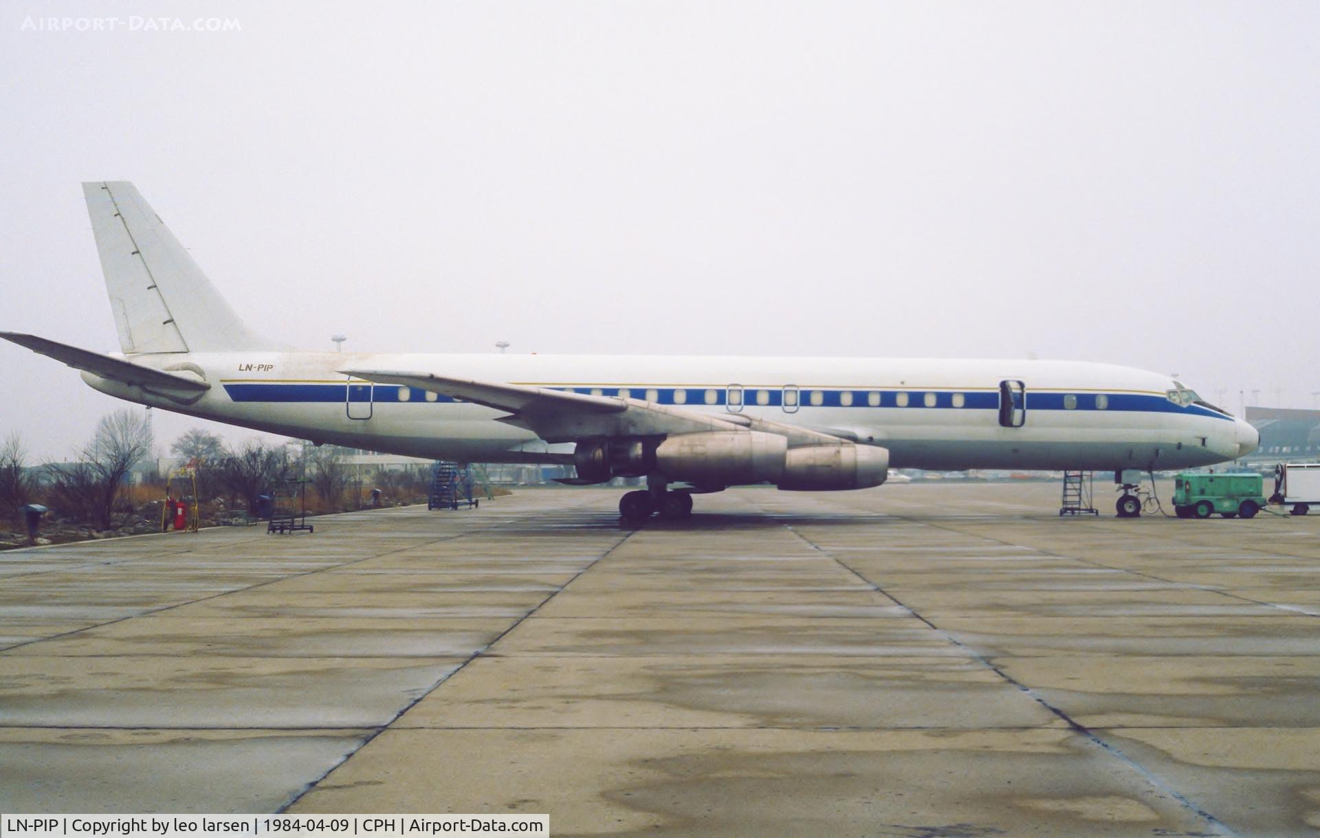 LN-PIP, 1959 Douglas DC-8-33 C/N 45256, Copenhagen 9.4.1984