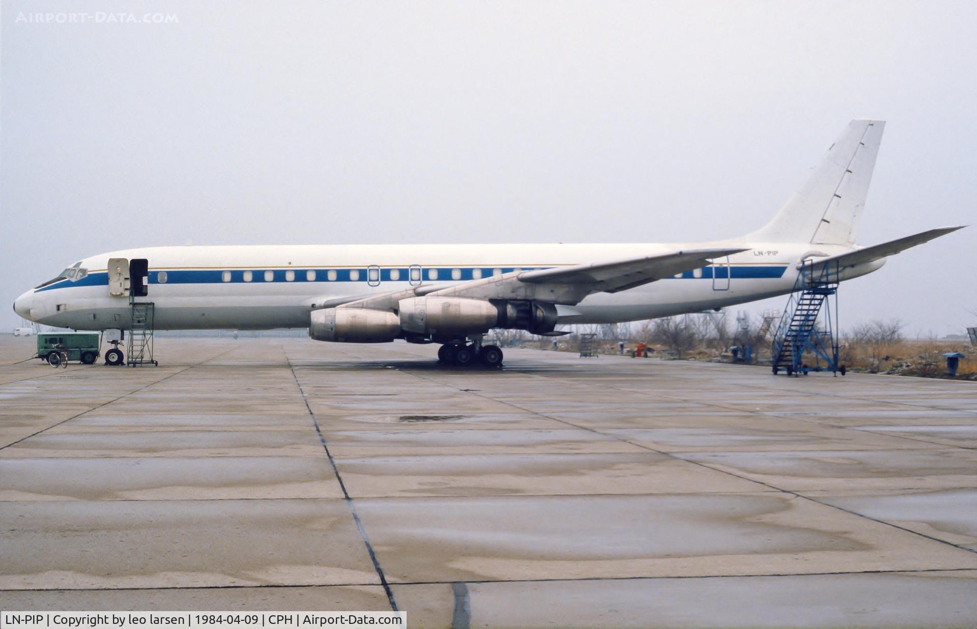 LN-PIP, 1959 Douglas DC-8-33 C/N 45256, Copenhagen 9.4.1984