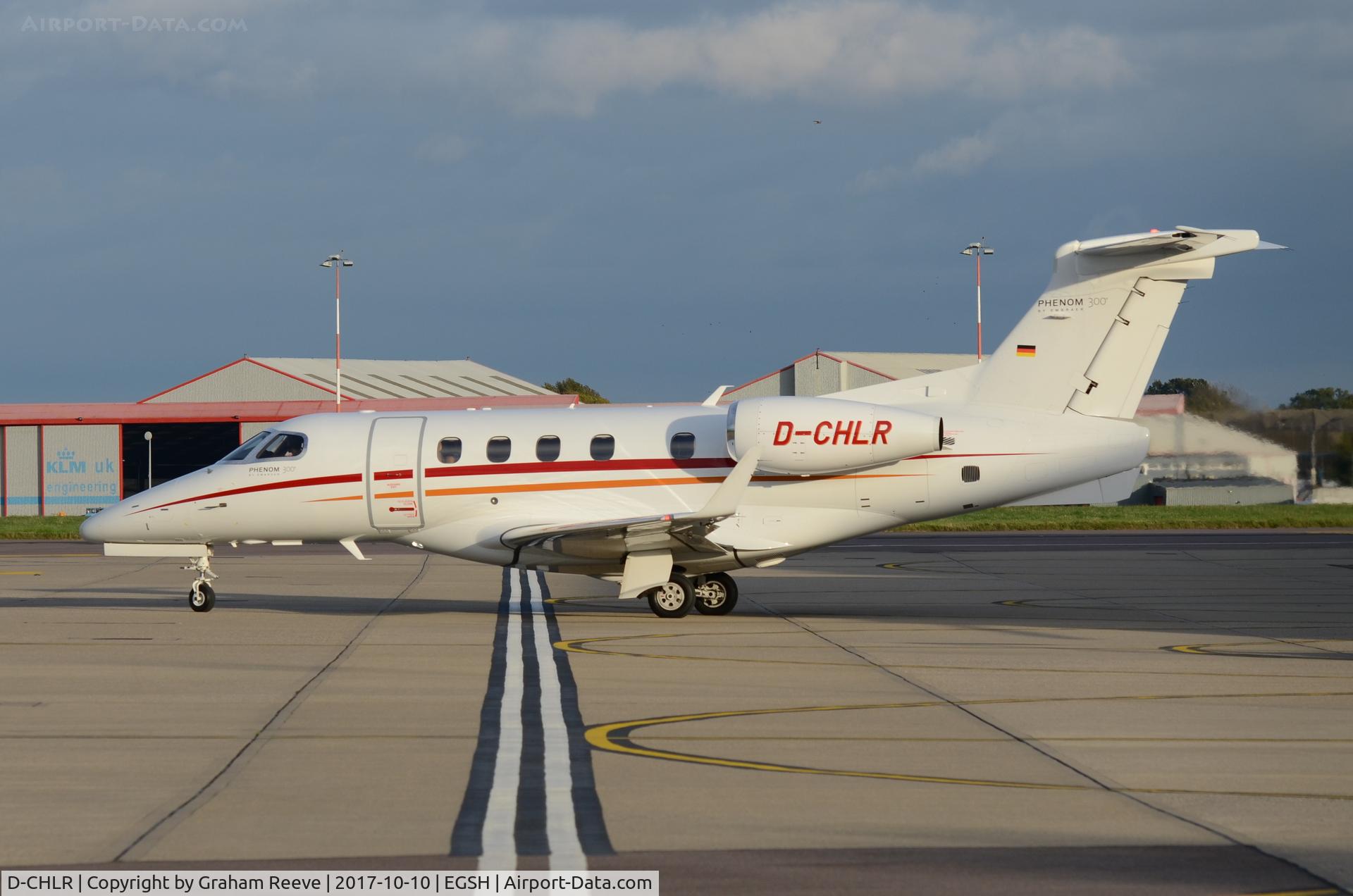D-CHLR, 2011 Embraer EMB-505 Phenom 300 C/N 50500066, Departing from Norwich.