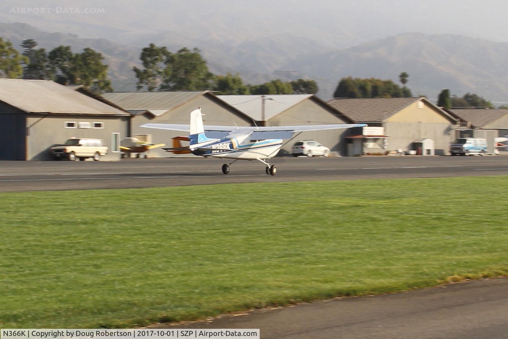 N366K, 1957 Cessna 182A Skylane C/N 34529, 1957 Cessna 182A SKYLANE, Continental O-470-S 230 Hp, landing roll Rwy 04