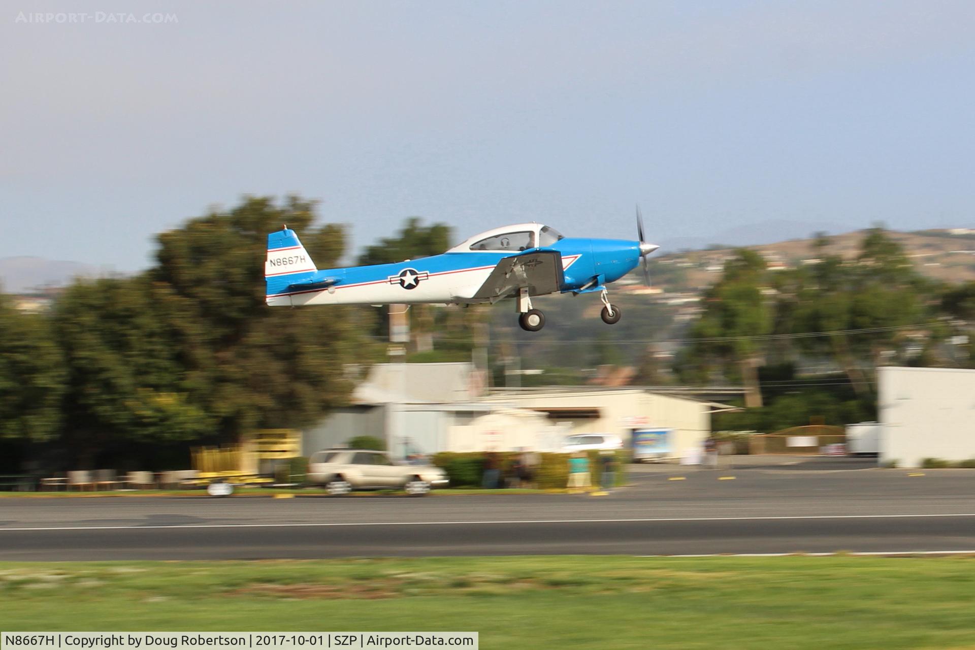 N8667H, 1947 North American Navion C/N NAV-4-667, 1947 North American NAVION, Continental IO-520 285 Hp upgrade, takeoff climb Rwy 04 for warmup flight