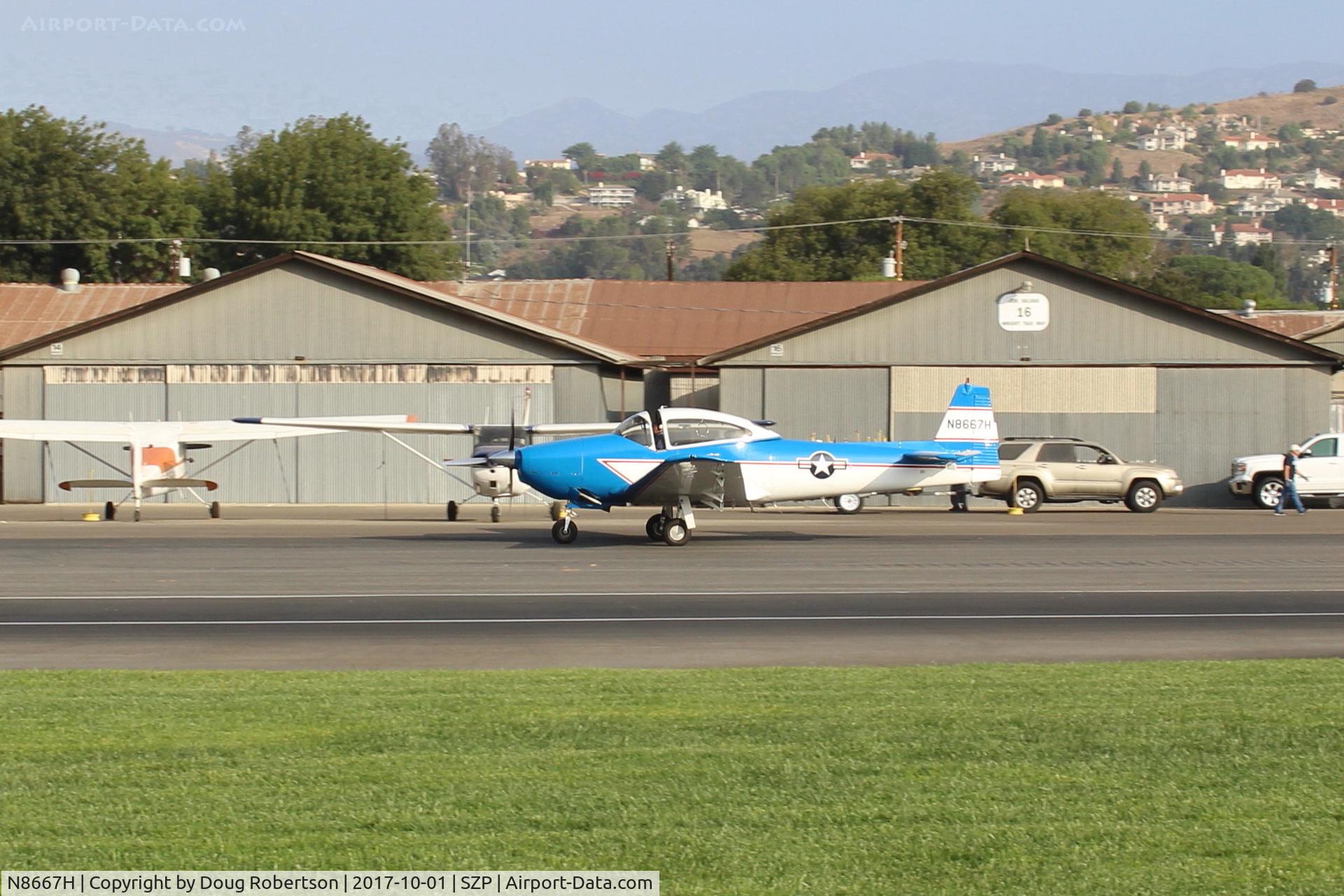 N8667H, 1947 North American Navion C/N NAV-4-667, 1947 North American NAVION, Continental IO-520 285 Hp upgrade, taxi to Rwy 04 for warmup flight prior to giving Young Eagles flights today