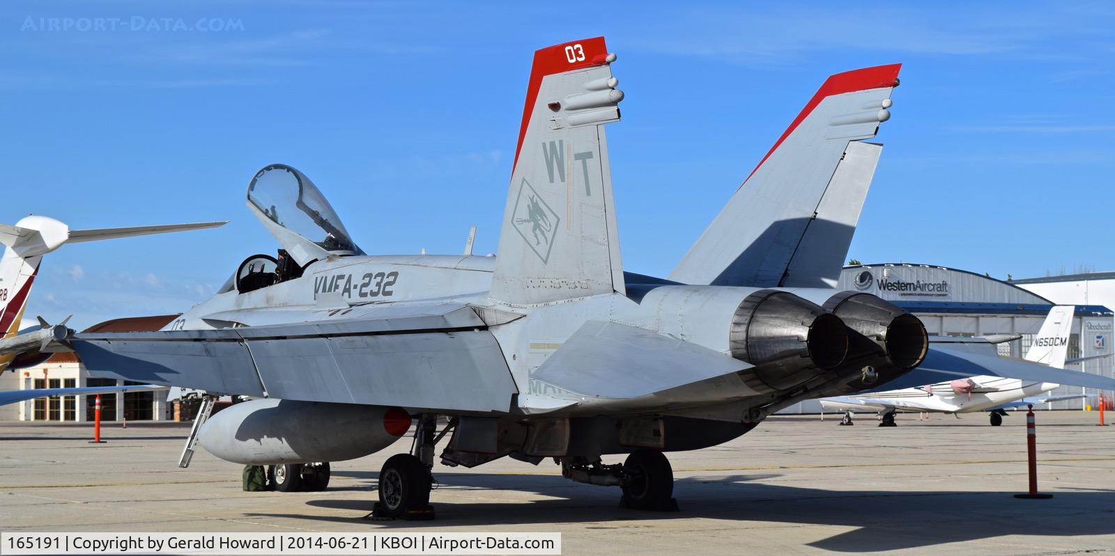 165191, McDonnell Douglas F/A-18C Hornet C/N 1331/C416, Parked on south GA ramp.  VMFA-232 