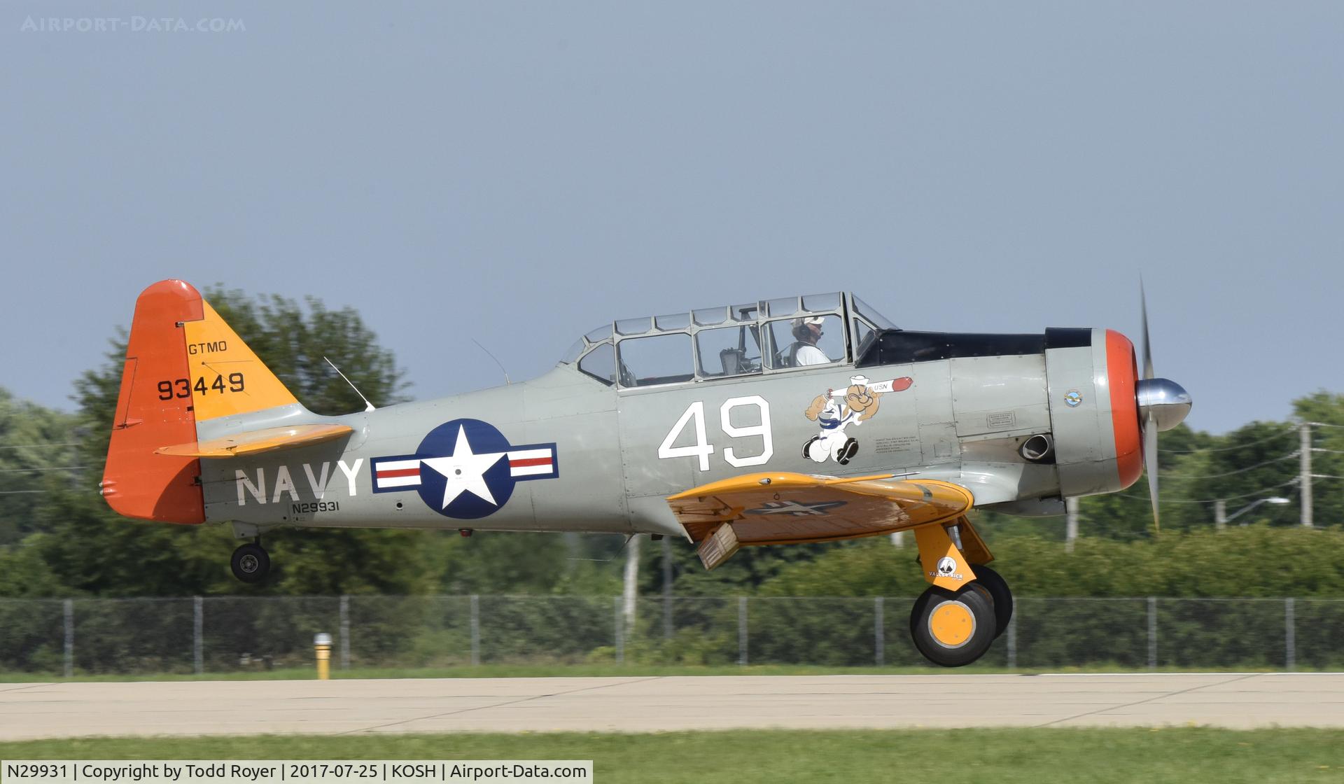 N29931, 1943 North American AT-6G Texan C/N 168-583 (49-3449), Airventure 2017