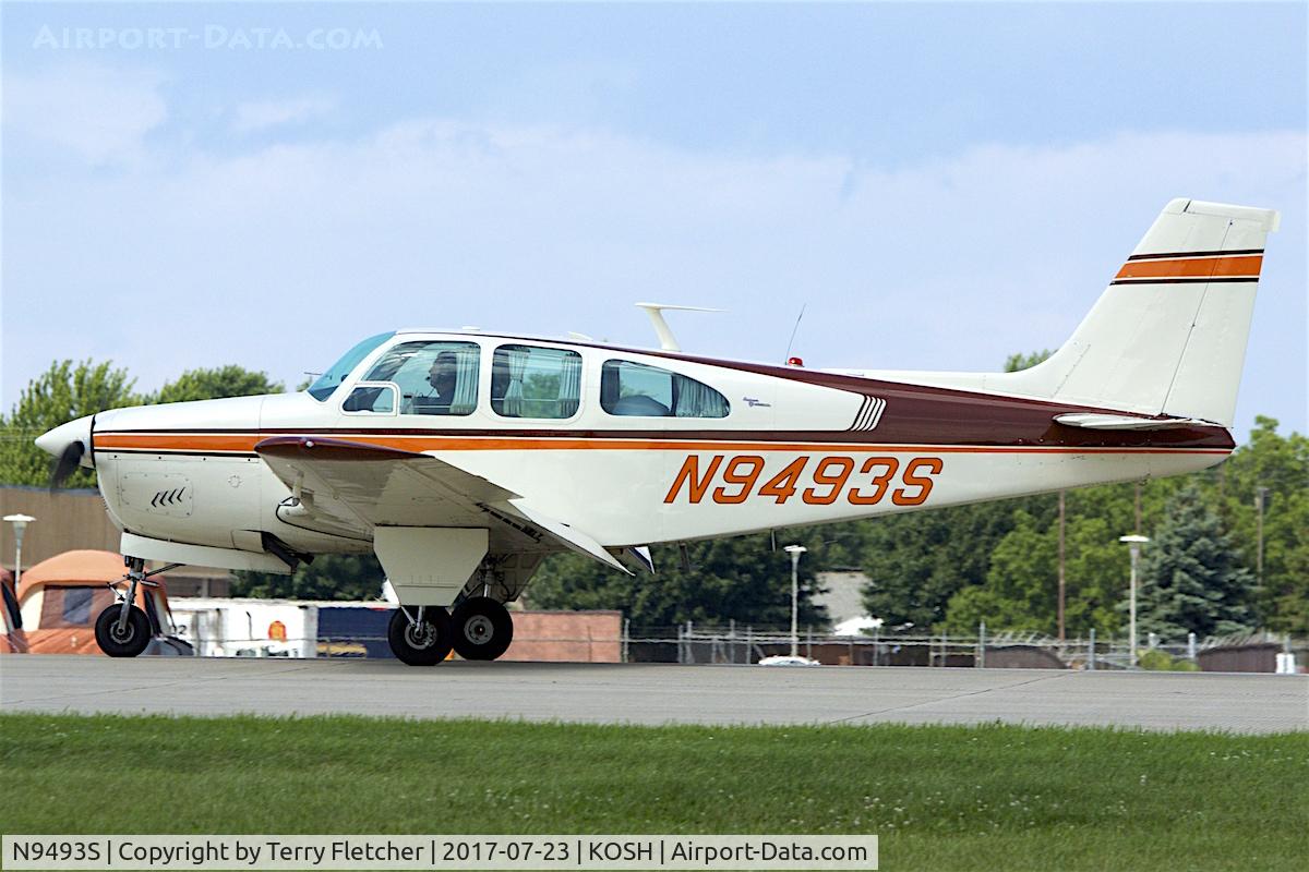 N9493S, 1966 Beech 35-C33A Debonair C/N CE-8, at 2017 EAA AirVenture at Oshkosh
