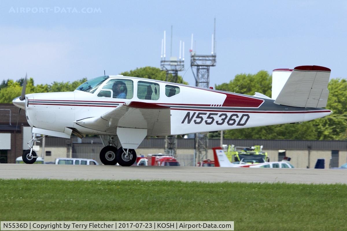 N5536D, 1957 Beech H35 Bonanza C/N D-5086, at 2017 EAA AirVenture at Oshkosh