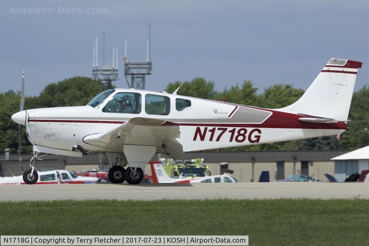 N1718G, 1962 Beech 35-B33 Debonair C/N CD-481, at 2017 EAA AirVenture at Oshkosh