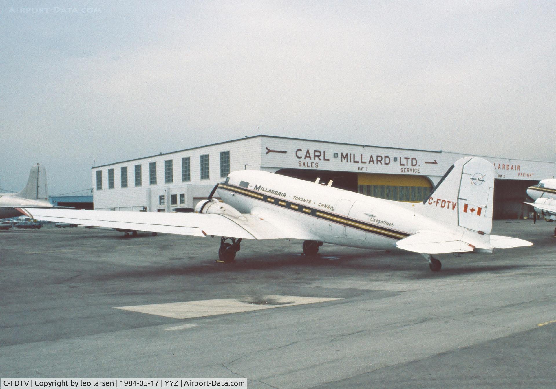 C-FDTV, 1942 Douglas C-47A Skytrain C/N 12192, Toronto 17.5.1984