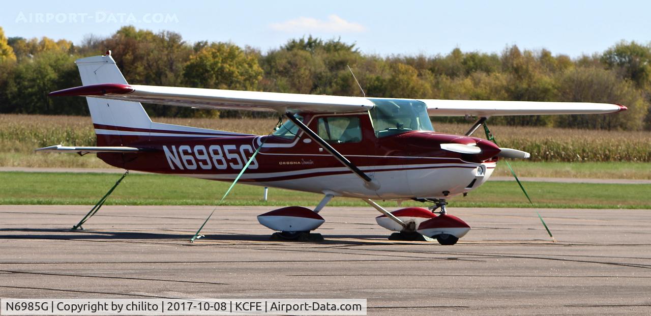 N6985G, 1971 Cessna 150L C/N 15072485, Basking in the afternoon sun at Buffalo.