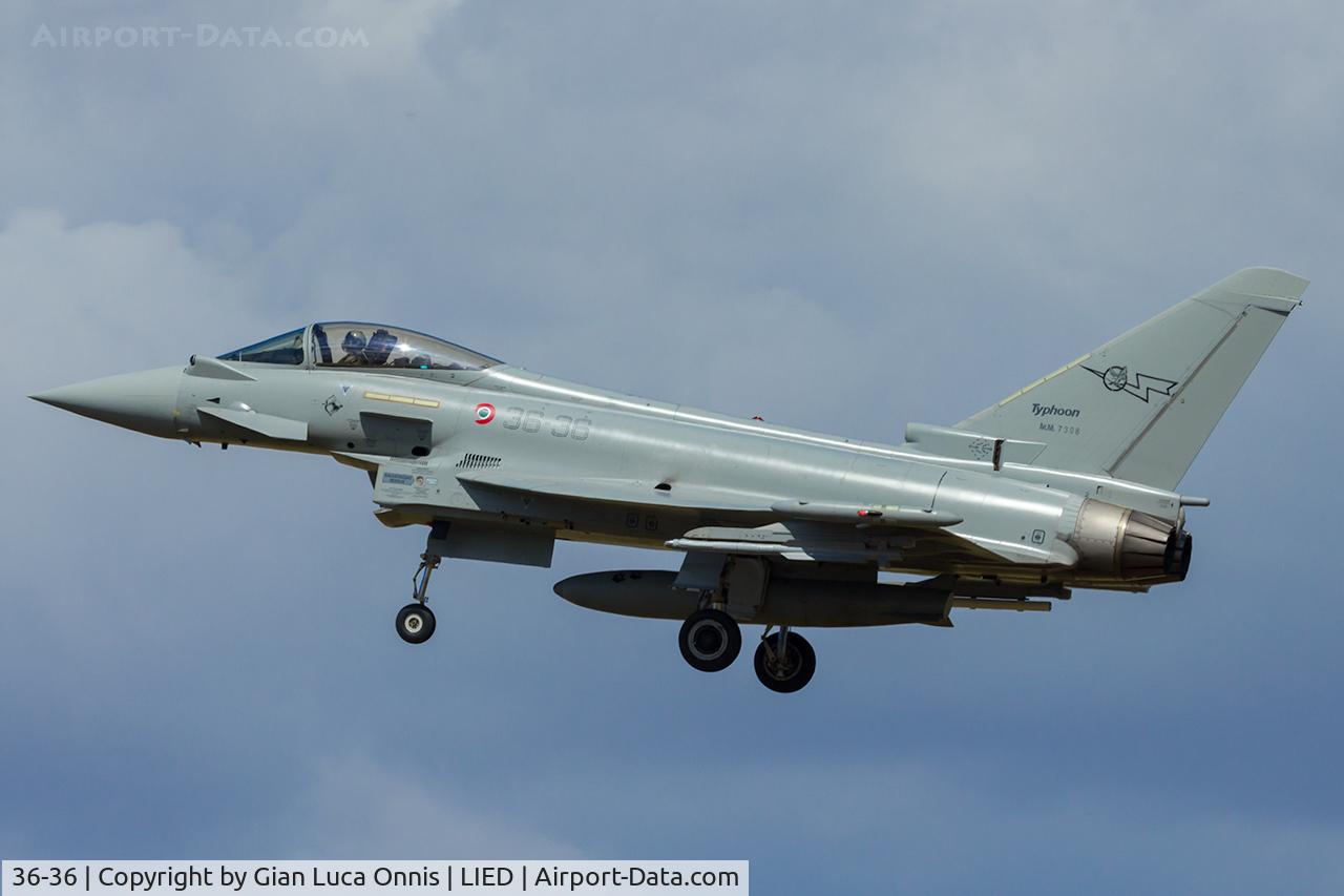 36-36, Eurofighter EF-2000 Typhoon S C/N MM7308/IS040, LANDING