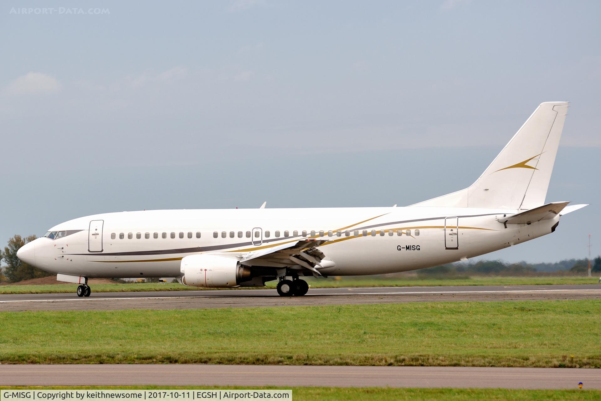 G-MISG, 1995 Boeing 737-3L9 C/N 27833, Arriving at Norwich from Birmingham.