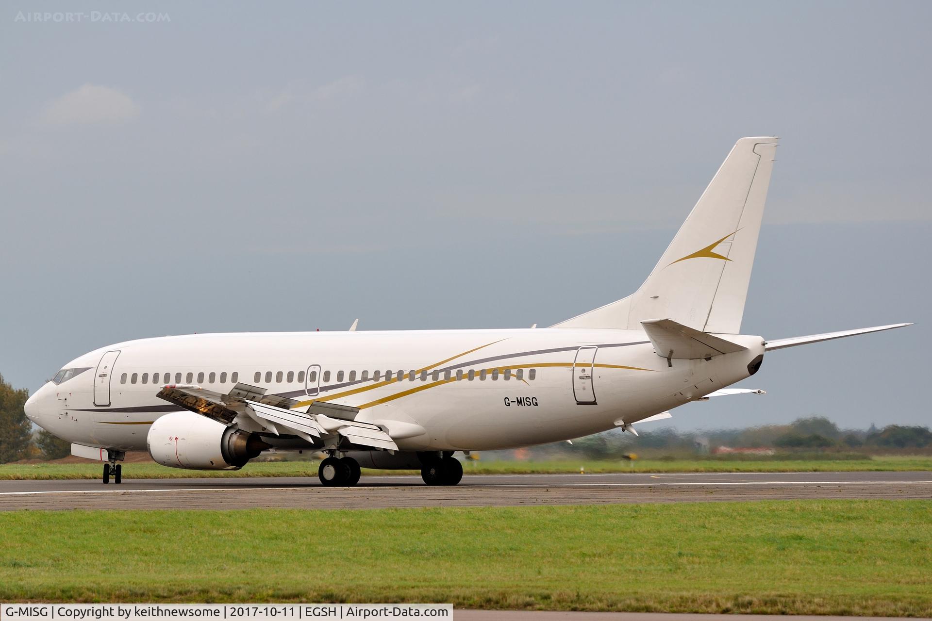 G-MISG, 1995 Boeing 737-3L9 C/N 27833, Arriving at Norwich from Birmingham.