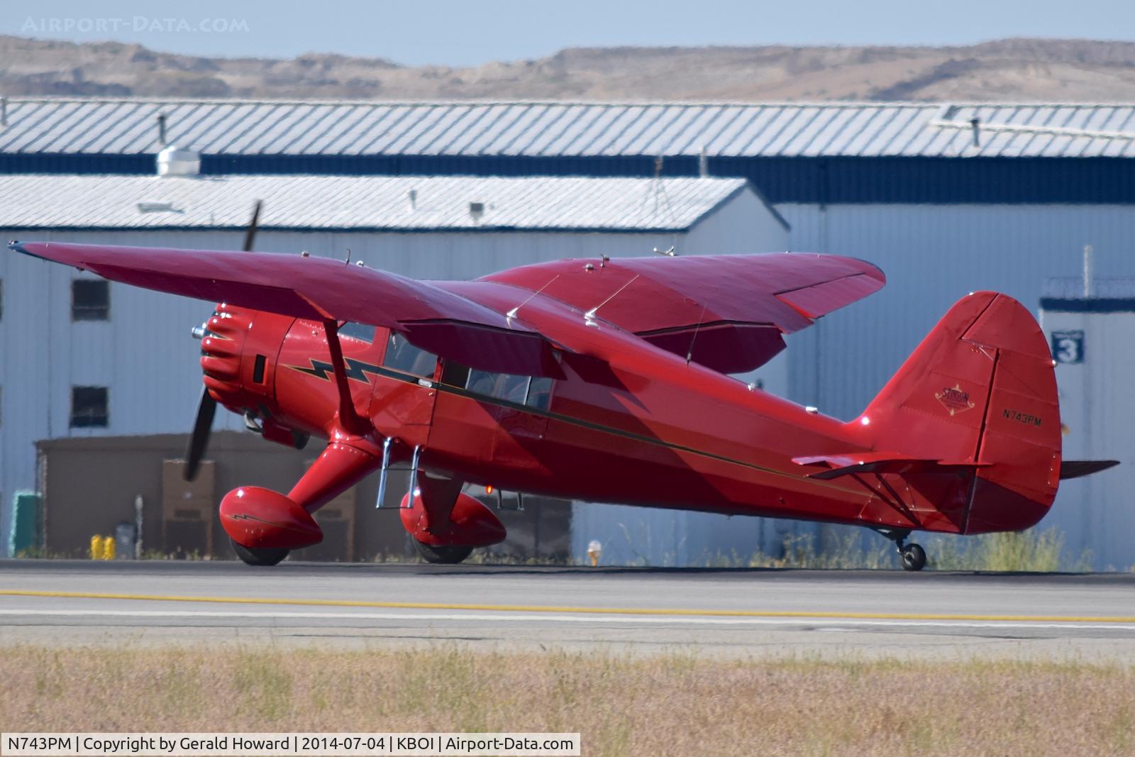 N743PM, Stinson V77 Reliant C/N 77-109, Landing roll out on RWY 10R.