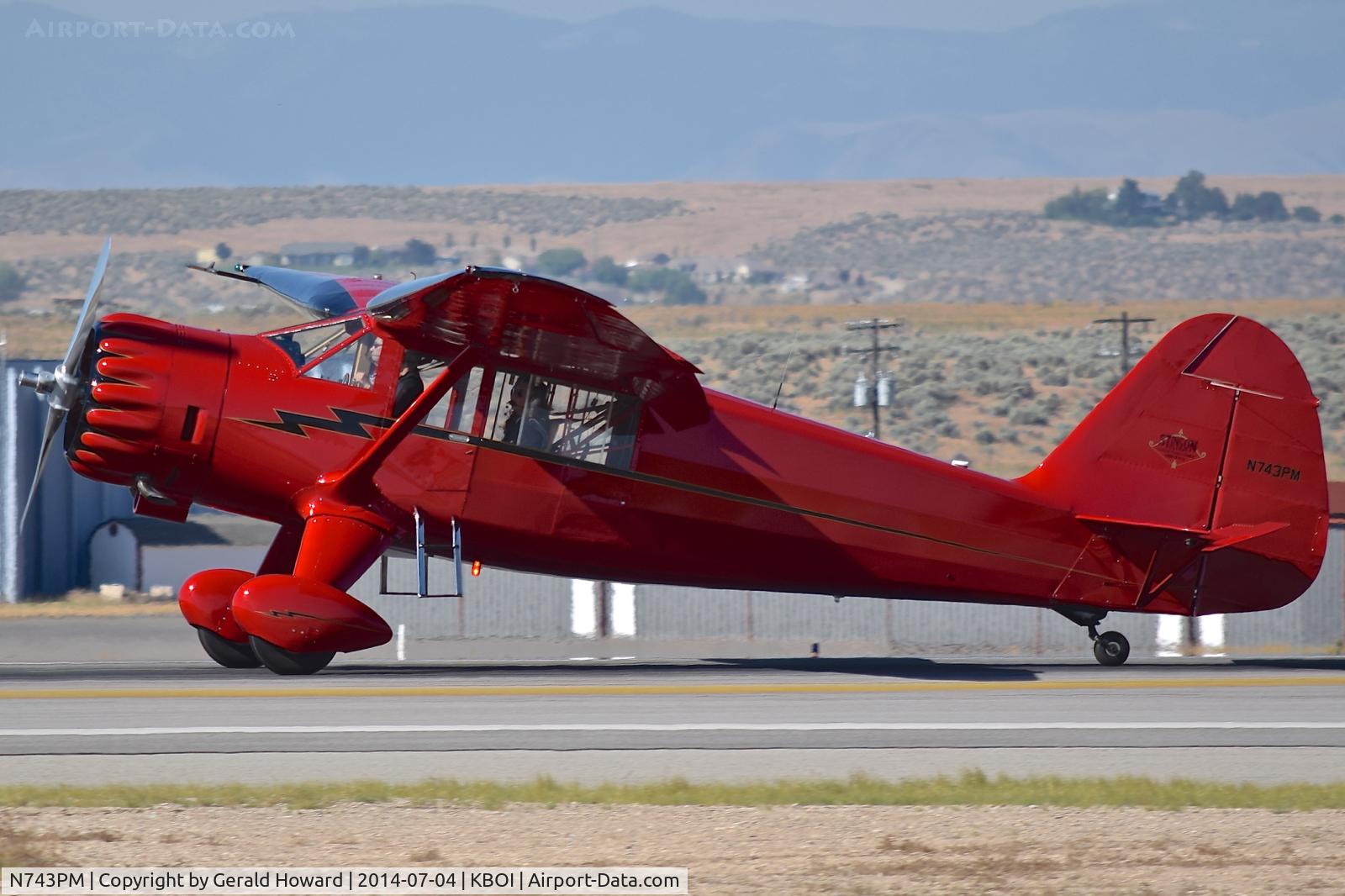 N743PM, Stinson V77 Reliant C/N 77-109, Landing roll out on RWY 10R.