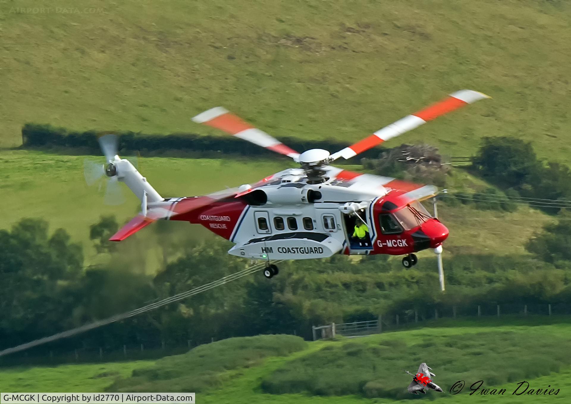 G-MCGK, 2014 Sikorsky S-92A C/N 920251, S92 on tasking in the Aberystwyth area.