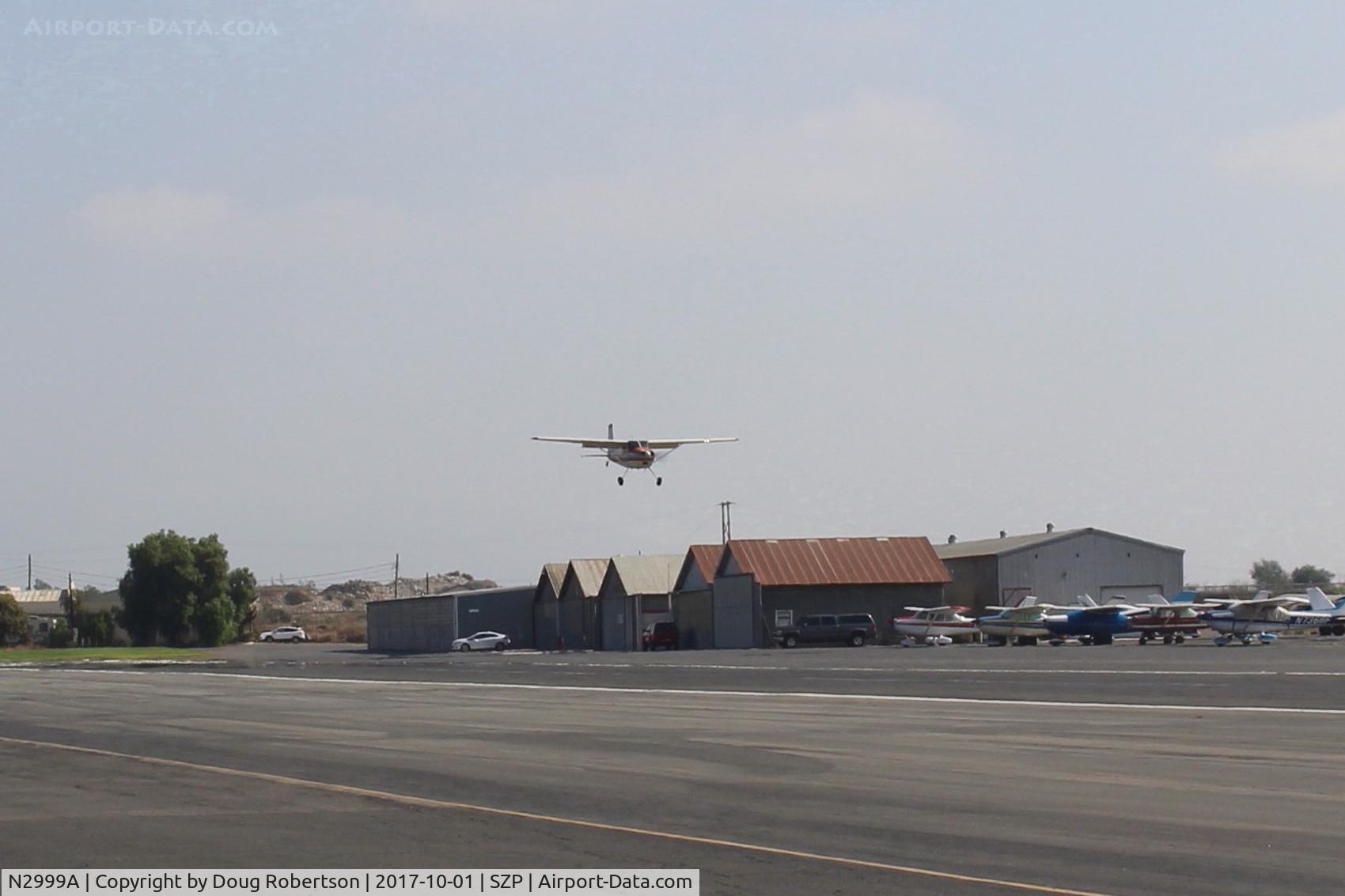 N2999A, 1953 Cessna 180 C/N 30199, 1953 Cessna 180, Continental O-470-A 225 Hp, on final for STOL landing Rwy 22L grass