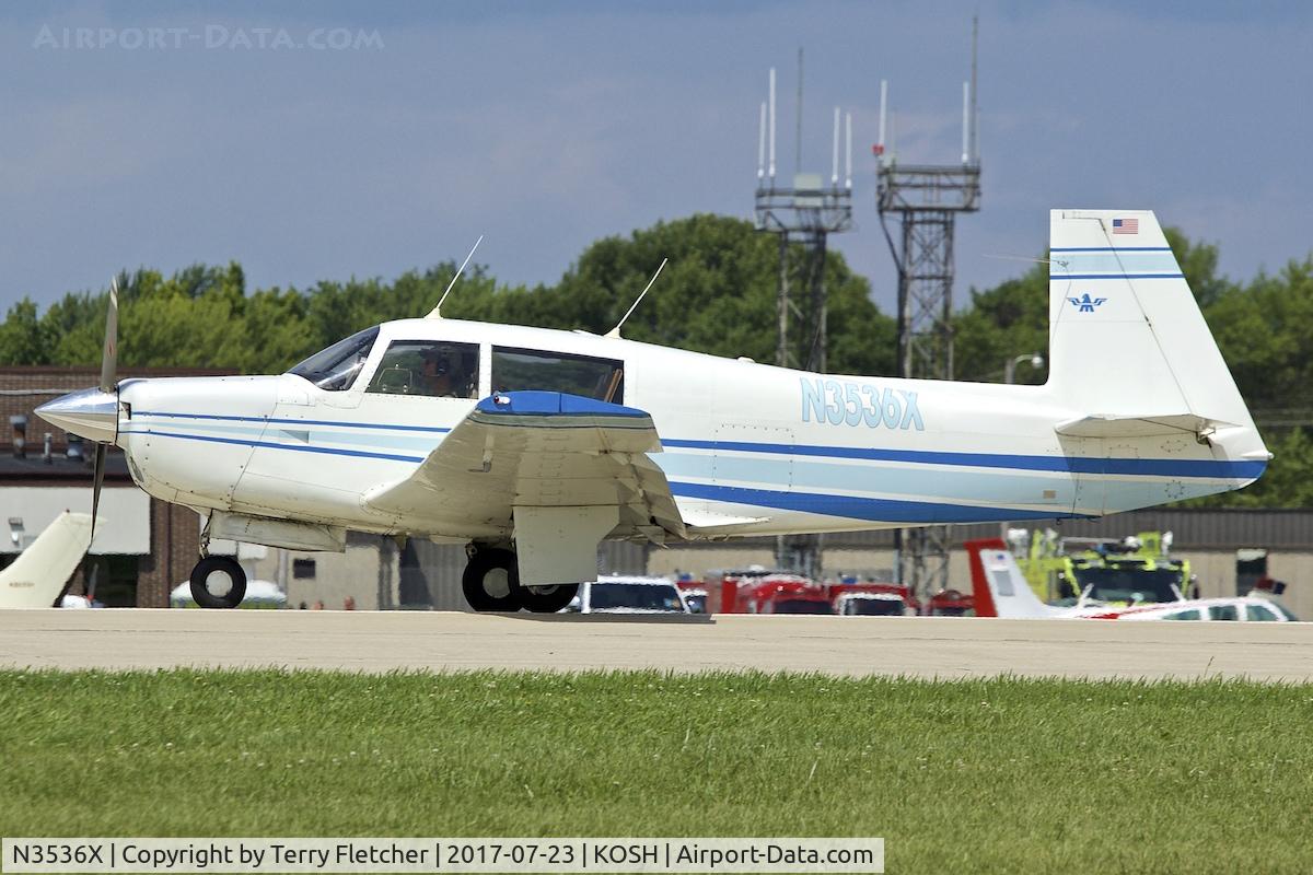 N3536X, 1966 Mooney M20F Executive C/N 670073, at 2017 EAA AirVenture at Oshkosh