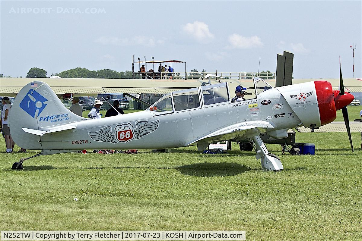 N252TW, 2002 Yakovlev (Aerostar) Yak-52TW C/N 0212301, at 2017 EAA AirVenture at Oshkosh