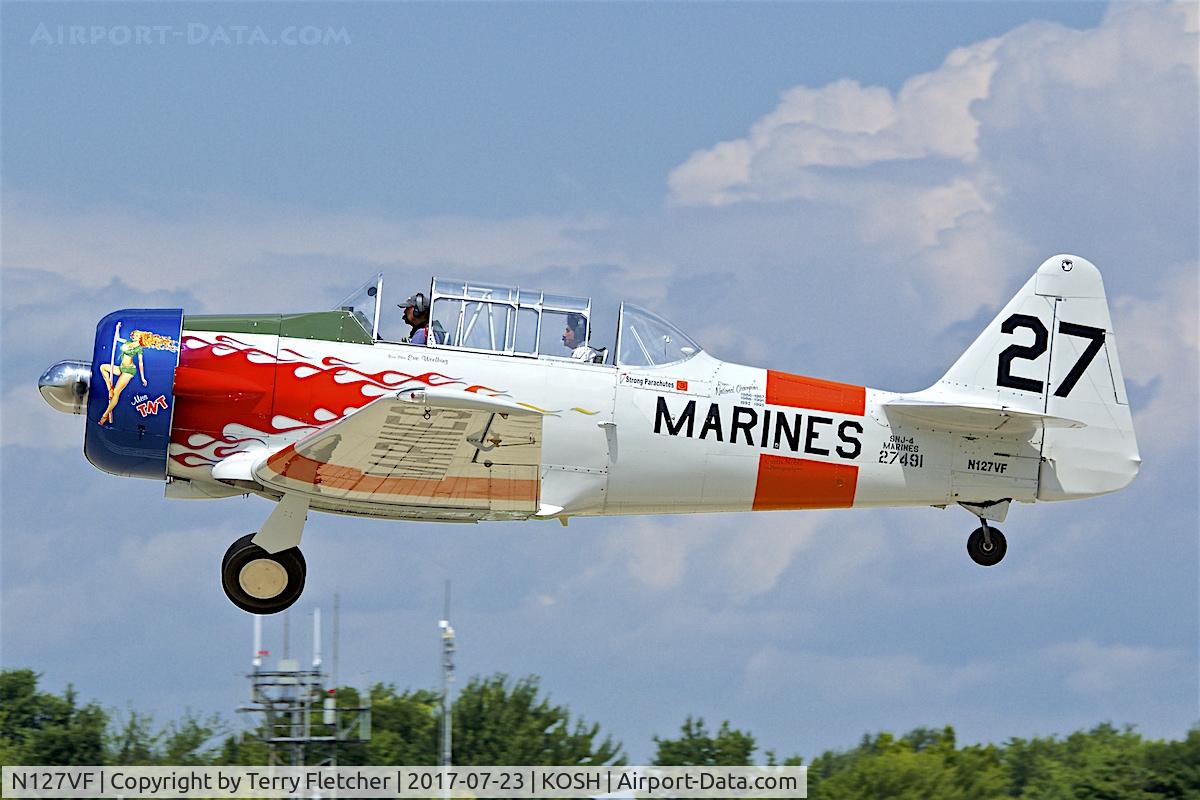N127VF, 1943 North American AT-6C Texan C/N 88-12827, at 2017 EAA AirVenture at Oshkosh