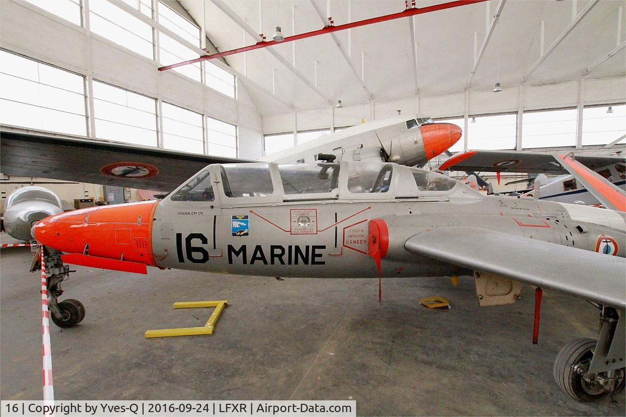 16, Fouga CM-175 Zephyr C/N 16, Fouga CM-175 Zephyr, Preserved at Naval Aviation Museum, Rochefort-Soubise airport (LFXR)