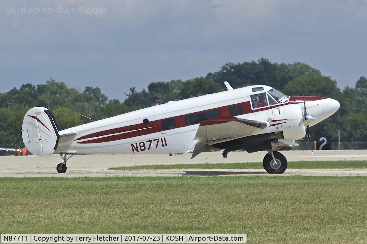 N87711, 1963 Beech H-18 C/N BA-650, at 2017 EAA AirVenture at Oshkosh