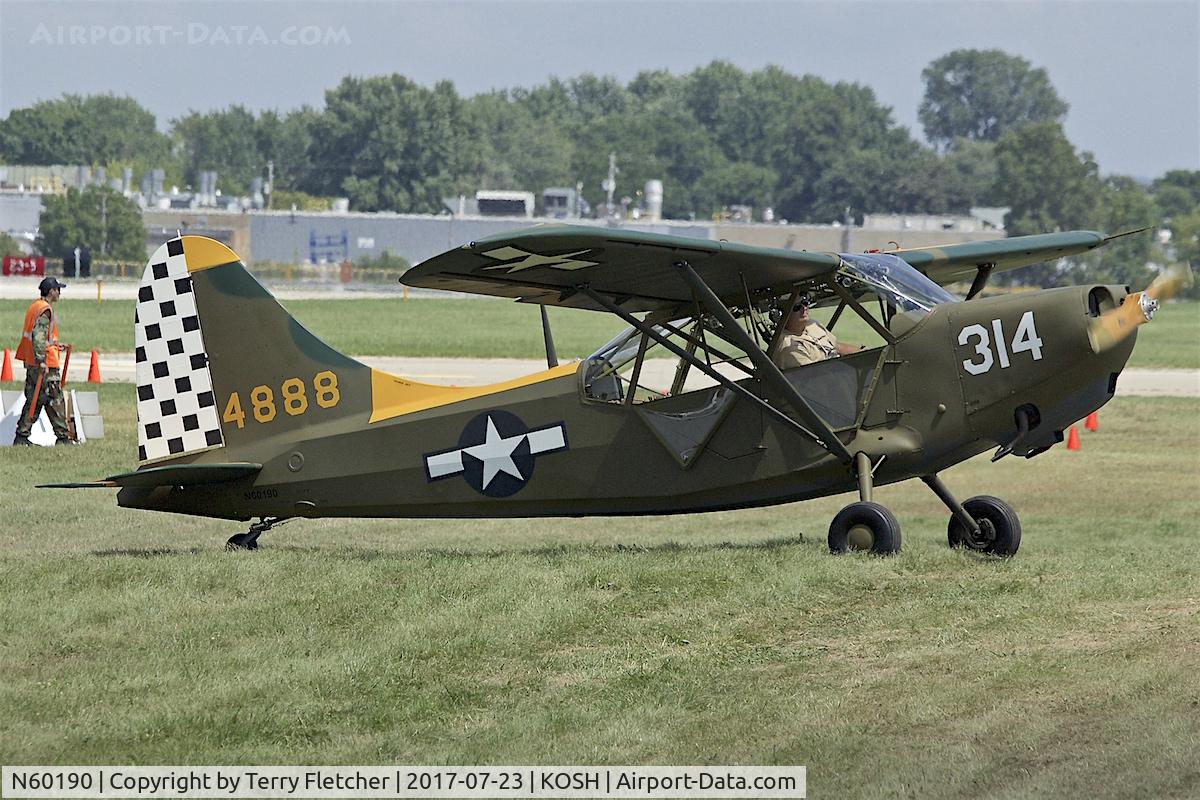 N60190, 1945 Stinson L-5 Sentinel C/N 76-91, at 2017 EAA AirVenture at Oshkosh
