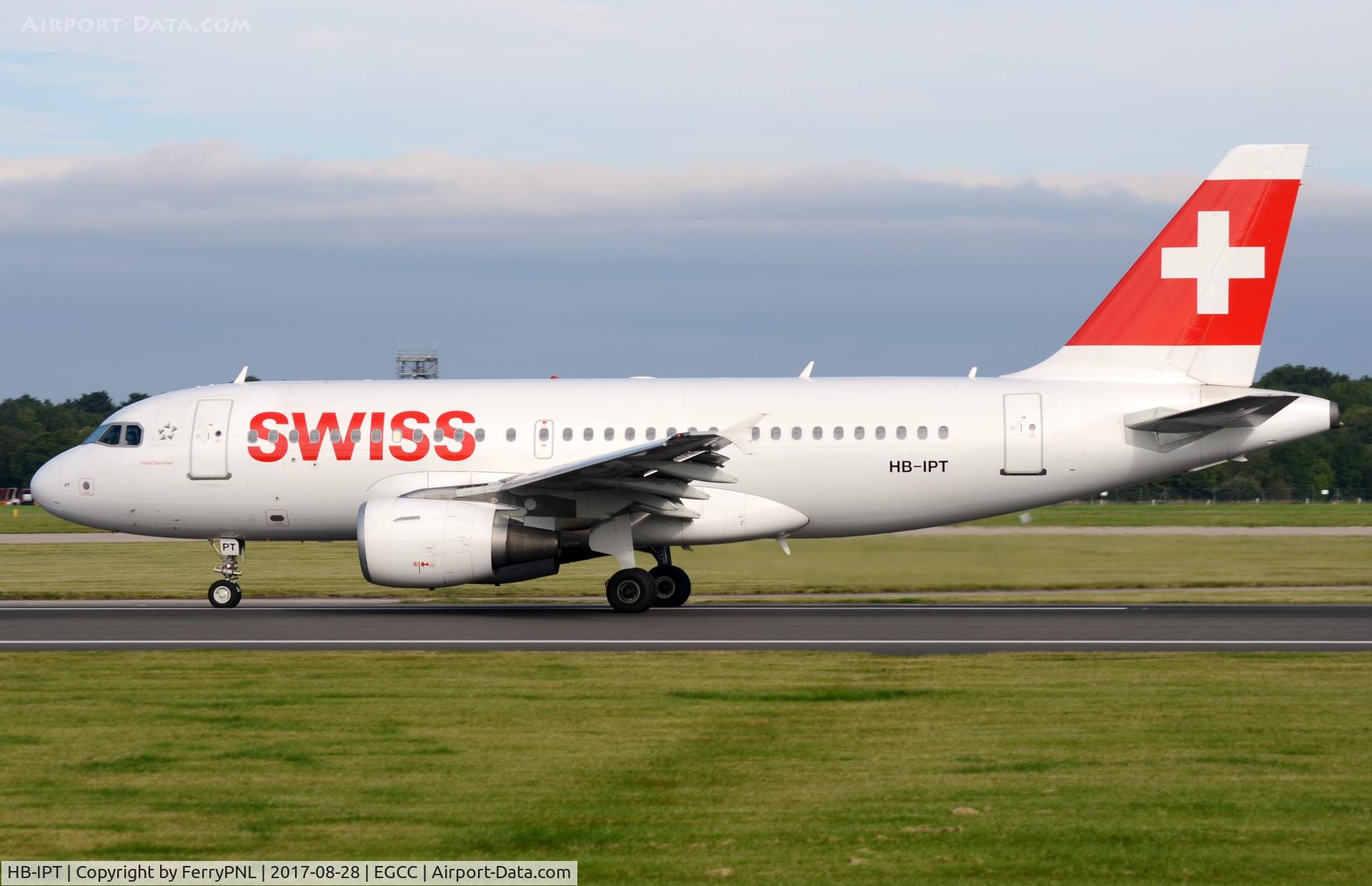HB-IPT, 1997 Airbus A319-112 C/N 727, Swiss A319 departing MAN
