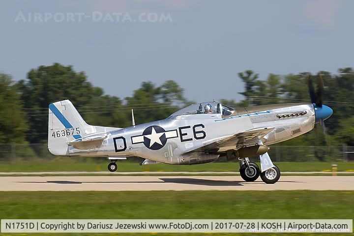 N1751D, 1944 North American P-51D Mustang C/N 122-31401 (44-63675), North American P-51D Mustang 