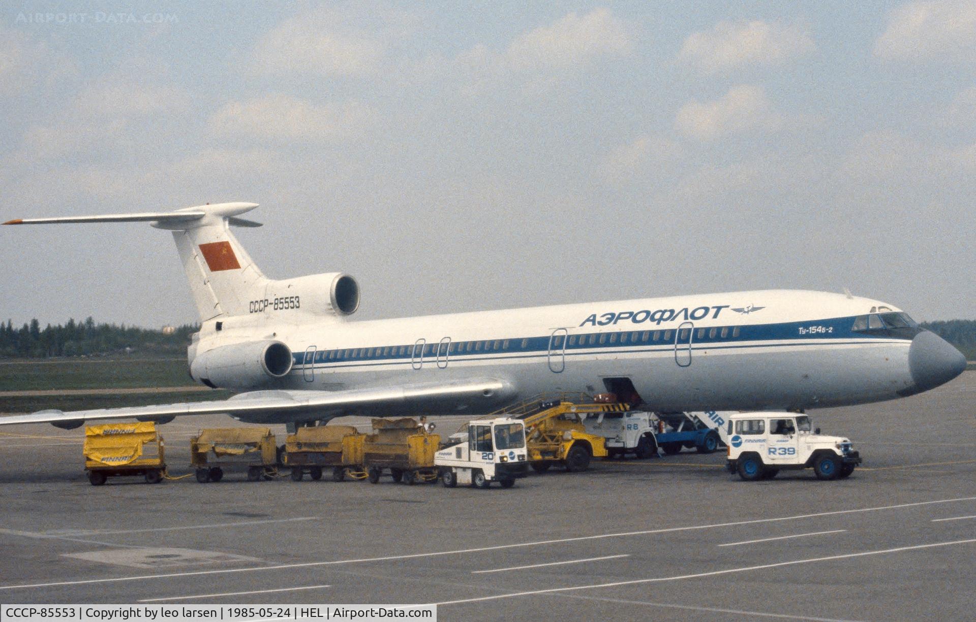 CCCP-85553, 1982 Tupolev Tu-154B-2 C/N 82A553, Helsinki 24.5.1985