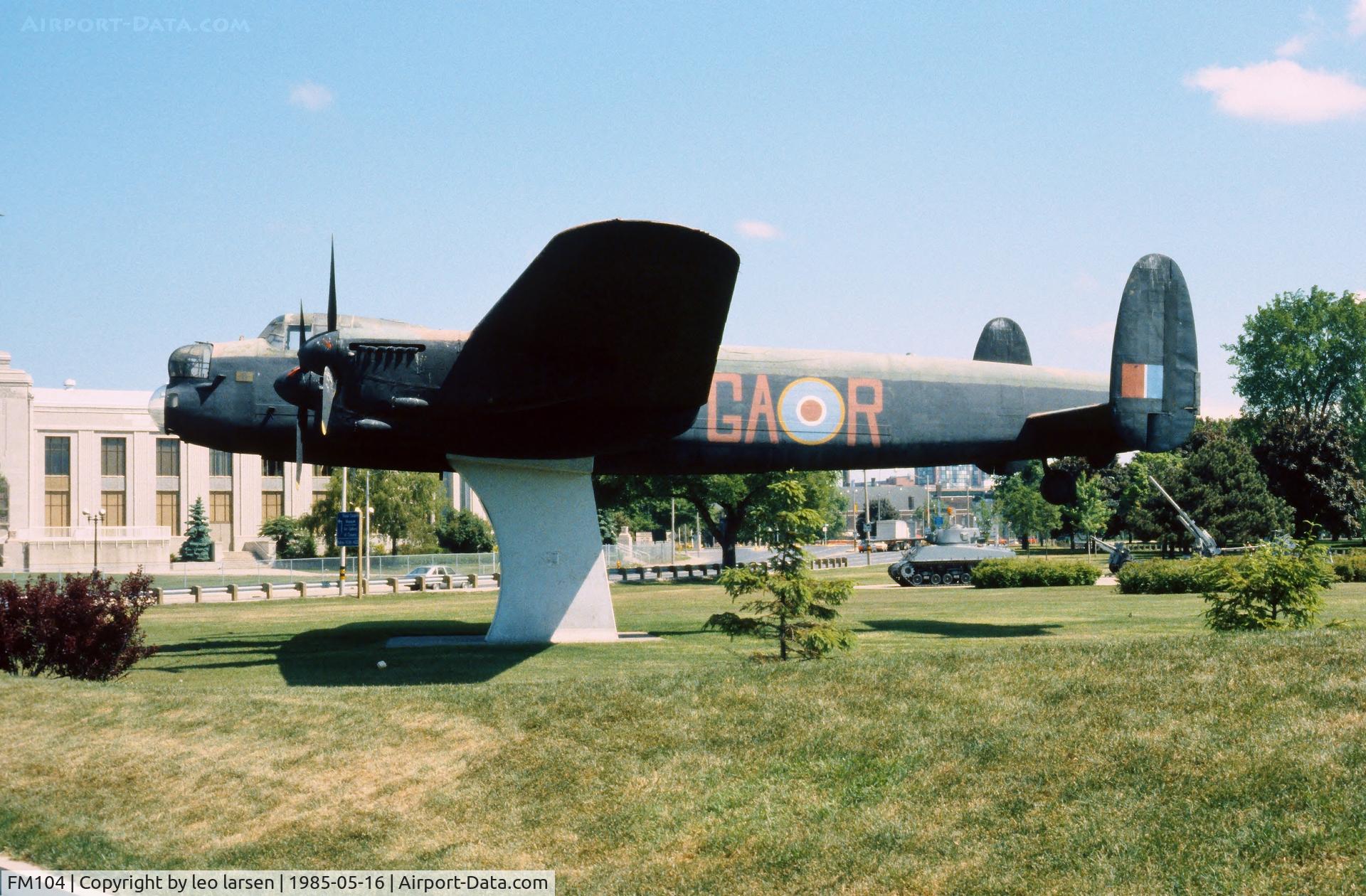 FM104, Avro 683 Lancaster B10 C/N Not found FM104, Toronto 16.5.1985