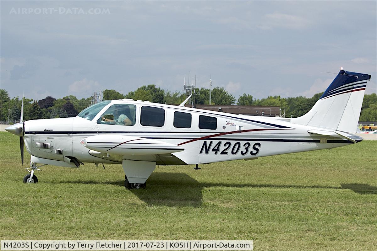 N4203S, 1976 Beech A36 Bonanza 36 C/N E-958, At 2017 EAA AirVenture at Oshkosh