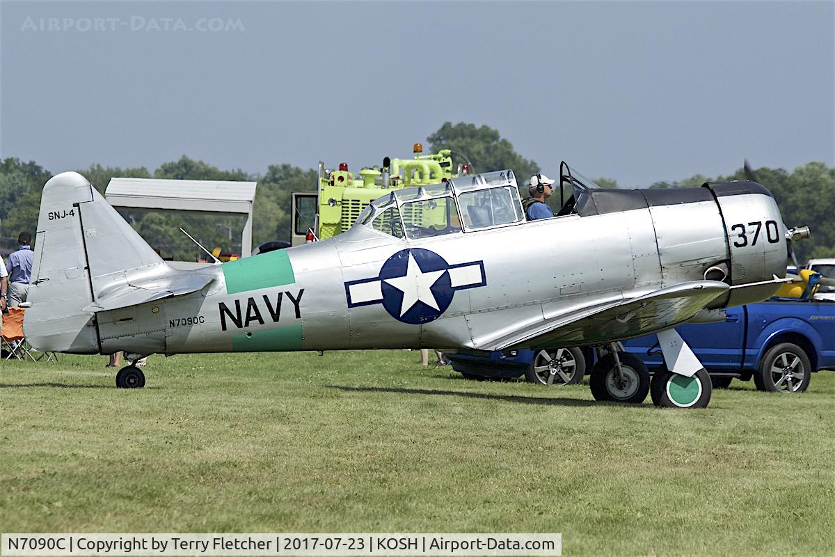 N7090C, North American SNJ-4 Texan C/N 88-13370, At 2017 EAA AirVenture at Oshkosh