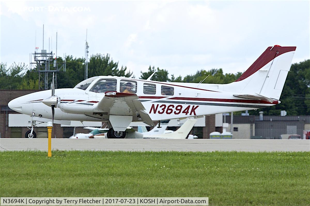 N3694K, 1980 Beech 58 Baron C/N TH-1177, At 2017 EAA AirVenture at Oshkosh