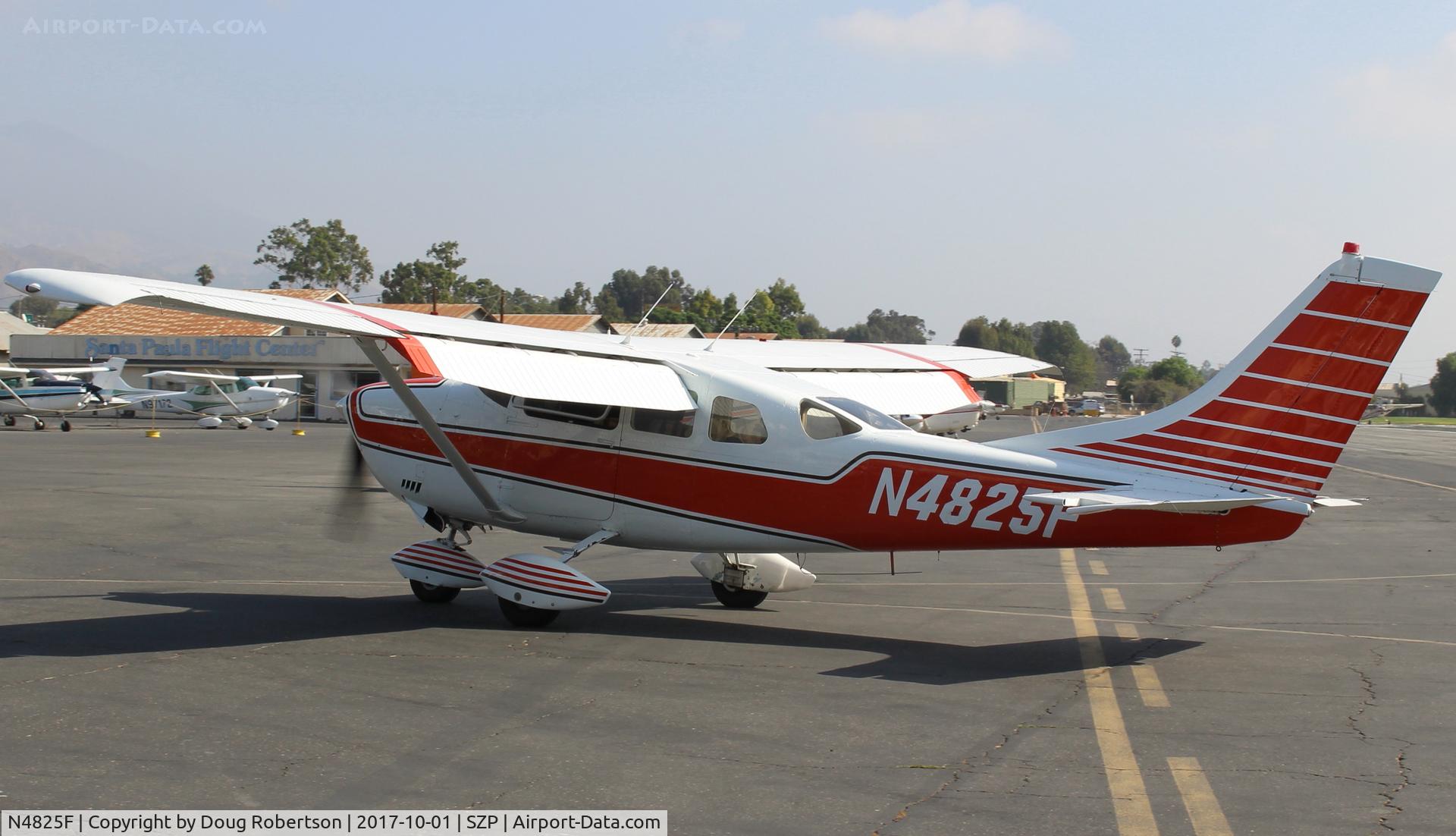 N4825F, 1966 Cessna TU206A Turbo Super Skywagon C/N U206-0525, 1966 Cessna TU206A SUPER SKYWAGON, Continental GTSIO-520-C, apparent geared engine upgrade? taxi to transient parking
