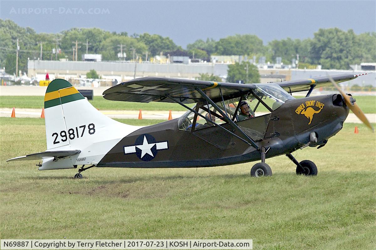N69887, 1943 Stinson L-5 Sentinel C/N 76-419, At 2017 EAA AirVenture at Oshkosh